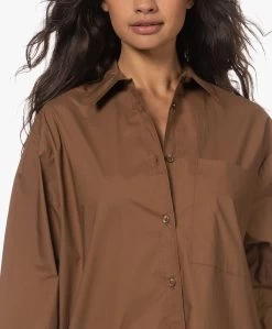 By Malene Birger Perros Poplin Maxi Blousejurk - Bison -JAMES PERSE WINKEL 230524 808e222f 9283 468d 866d 9180fe02d5c4