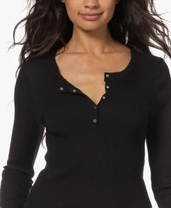 Michael Stars Kit Henley Rib Jersey Longsleeve - Zwart -JAMES PERSE WINKEL 230524 eaecf88d e962 4181 ad65 a179df1be199