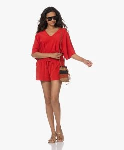 Speezys Amsterdam Badstof Jersey Kaftan Top - Fire Red -JAMES PERSE WINKEL 230525 369930e4 8750 4df8 84eb 6879a2267c87