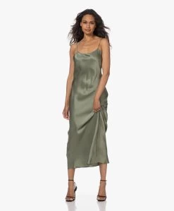 Anine Bing Chloe Zijden Slip Dress - Artichoke -JAMES PERSE WINKEL 230530 02319f79 0d08 4b54 bd52 d96cf24c5160
