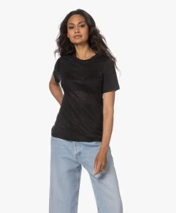 Resort Finest Ronde Hals Linnen T-Shirt - Zwart -JAMES PERSE WINKEL 230530 3df3a941 b95a 498d 8312 155b523123b9