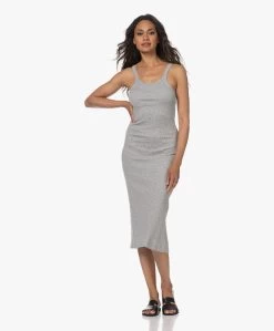 Skin Radika Dubbellaagse Mouwloze Jurk In Pima Katoen - Grijs Mêlee