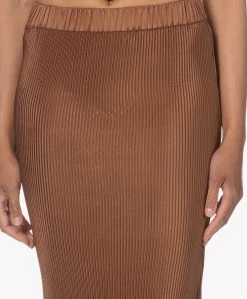By Malene Birger Velmas Plissé Midi Rok - Dark Tan -JAMES PERSE WINKEL 230530 e5d369d9 7efa 4eda 8fa2 43edc0b8ee73