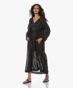 Su Paris Serena Ramie Maxi Jurk - Zwart