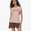 By-Bar Thelma Love Flock Print T-Shirt - Light Violet