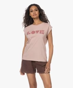 By-Bar Thelma Love Flock Print T-Shirt - Light Violet