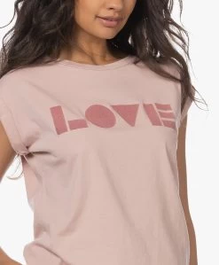 By-Bar Thelma Love Flock Print T-Shirt - Light Violet -JAMES PERSE WINKEL 230531 f891b53c cdd8 42a5 a774 de9d2b58f2c3