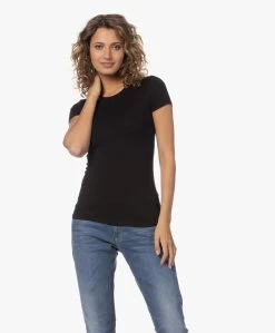 Majestic Filatures Slim-Fit Viscose T-Shirt - Zwart -JAMES PERSE WINKEL 230601 0efa537a 0f5e 4547 aa26 d630baef047e