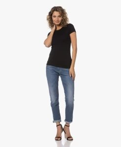 Majestic Filatures Slim-Fit Viscose T-Shirt - Zwart -JAMES PERSE WINKEL 230601 4ad8f298 d022 45d4 bfd8 eb2358412882