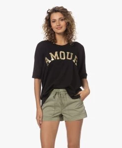 Zadig & Voltaire Portland Amour Print T-Shirt - Zwart/Goud