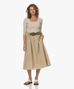 Gai+Lisva Petra Katoenen Poplin Midi Rok - Chinchilla -JAMES PERSE WINKEL 230601 f5c10873 359a 4598 bbba a03e310a8f61