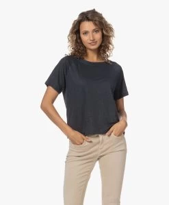 By-Bar Linnen T-Shirt Calle - Midnight