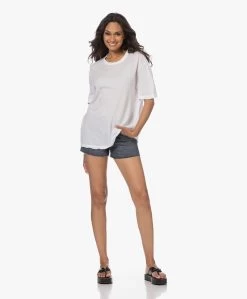 James Perse Oversized Crêpe Jersey T-Shirt - Wit -JAMES PERSE WINKEL 230606 6883c758 a9a9 4d24 bb05 3347dedb8d8d