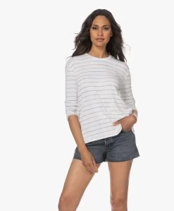 Rag & Bone The Knit Gestreepte Longsleeve - Blauw/Off-White