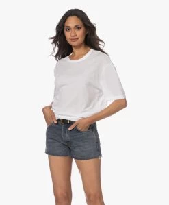 James Perse Oversized Crêpe Jersey T-Shirt - Wit