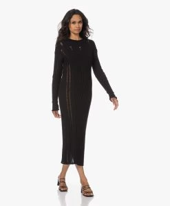 Róhe Drop Needle Raw Gebreide Jurk - Zwart -JAMES PERSE WINKEL 230608 0f553117 2057 4a3c a4bc 4733e1a1d065