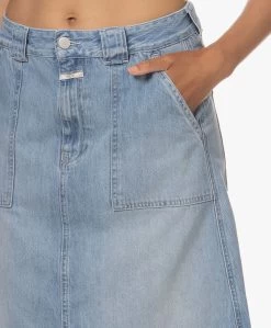 Closed Worker Denim A-Lijn Rok - Medium Blue -JAMES PERSE WINKEL 230608 2cd35dcb ed71 4956 b1b9 4ac73ec6970c