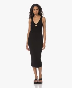 Rails Vienna Cut-Out Midi Jurk - Zwart