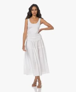 Enza Costa Cool Cotton Tiered Maxi Rok - Wit -JAMES PERSE WINKEL 230614 1e517cbe e1ea 452b 9ef6 b5b4f32865c8