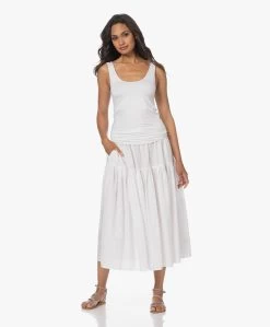Enza Costa Cool Cotton Tiered Maxi Rok - Wit -JAMES PERSE WINKEL 230614 26adfa97 36b2 4581 a5c2 24c40bdaf5e0