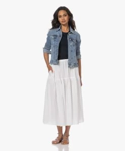 Enza Costa Cool Cotton Tiered Maxi Rok - Wit -JAMES PERSE WINKEL 230614 7cbb3eba 9772 4669 8bff 8810138796b1