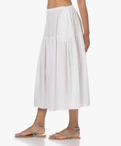 Enza Costa Cool Cotton Tiered Maxi Rok - Wit -JAMES PERSE WINKEL 230614 95896de2 0d21 431c bff8 93b9c37d083b