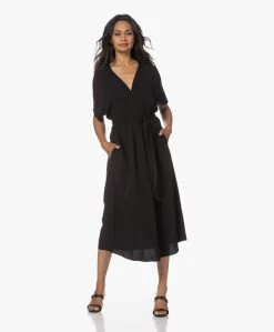 Vince Belted Lyocell Midi Jurk - Zwart -JAMES PERSE WINKEL 230614 9c882ccc 0c31 4c2f 80a5 613d5575fd72