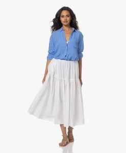 Enza Costa Cool Cotton Tiered Maxi Rok - Wit -JAMES PERSE WINKEL 230614 eab5fb83 c072 471c 806d a364d9c120db