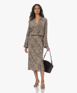 By Malene Birger Bosha Midi Slangenprint Rok - Zwart/Beige -JAMES PERSE WINKEL 230614 ff93c114 b8e5 4258 a826 a0cb34ff4cf5
