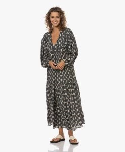 By-Bar Hayley Baski Print Viscose Maxi Jurk - Donkergroen/Crème -JAMES PERSE WINKEL 230620 16ff85df 51fa 4b28 bd0b 702eb912a5e5