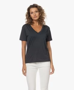 By-Bar Lilly Tencelmix V-Hals T-Shirt - Midnight