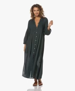 By-Bar Loulou Gesmokte Maxi Jurk - Pine Forest -JAMES PERSE WINKEL 230620 ff4930ea 820e 47a9 912c 5d6eb946f4ec