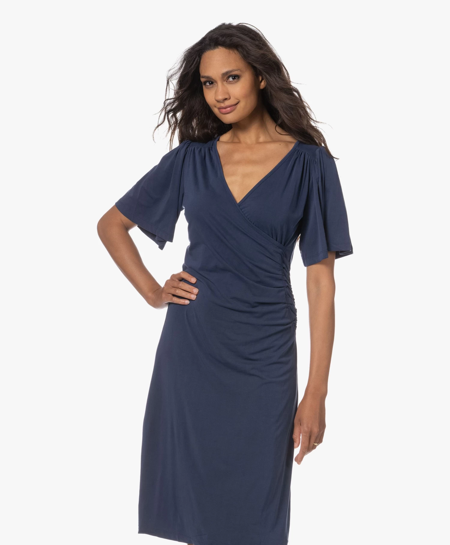 Plein Publique La Clarice Modalmix Jersey Jurk - Kobaltblauw 5 Plein Publique La Clarice Modalmix Jersey Jurk - Kobaltblauw - Afbeelding 3