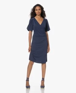 Plein Publique La Clarice Modalmix Jersey Jurk - Kobaltblauw