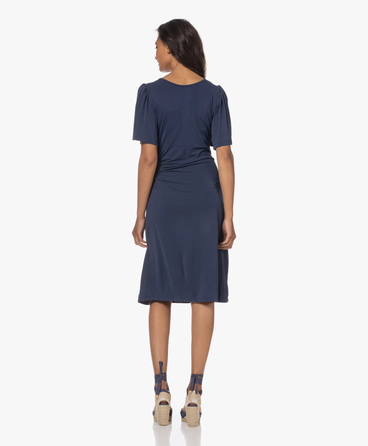 Plein Publique La Clarice Modalmix Jersey Jurk - Kobaltblauw 6 Plein Publique La Clarice Modalmix Jersey Jurk - Kobaltblauw - Afbeelding 4