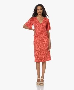 Plein Publique La Clarice Jersey Print Jurk - Bright Red