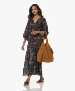 By-Bar Hayley Bird Print Crinkle Maxi Jurk - Off-Black/Multi -JAMES PERSE WINKEL 230627 1c8c3d27 b259 49b5 add4 740db8c16cfb