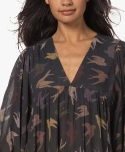 By-Bar Hayley Bird Print Crinkle Maxi Jurk - Off-Black/Multi -JAMES PERSE WINKEL 230627 98ebe7d2 ddad 4e9e 91bd bd9876664fe4