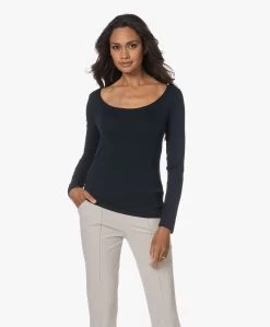 No Man'S Land Basic Viscose Longsleeve - Dark Sapphire