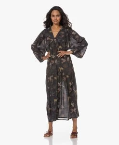 By-Bar Hayley Bird Print Crinkle Maxi Jurk - Off-Black/Multi -JAMES PERSE WINKEL 230627 da5f8238 97e6 49e1 ad47 af76fad6da7a