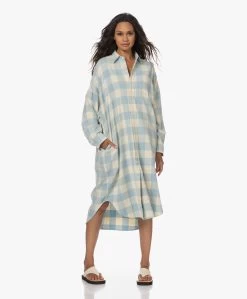 Denimist Flanellen Blousejurk Met Vichy Ruit - Lichtblauw/Ecru -JAMES PERSE WINKEL 230629 30703451 928c 4d30 86ee 7c256eeee7c9
