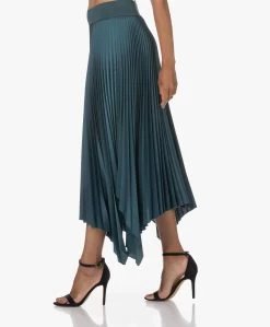 Joseph Ade Plissé Satijnen Midi Rok - Dark Teal -JAMES PERSE WINKEL 230629 30fcf3ec d64a 4d6a bdb6 9e33b8e522e5