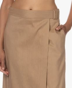 Vince Linnen-Viscose Midi Wikkelrok - Sandshell -JAMES PERSE WINKEL 230629 4f4183f4 f67b 402c 8c37 24a4e9c179d6