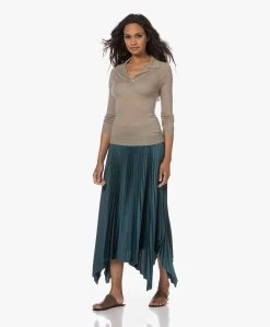 Joseph Ade Plissé Satijnen Midi Rok - Dark Teal -JAMES PERSE WINKEL 230629 52667a7c 5e8b 45e1 9d09 a7eabaa40815