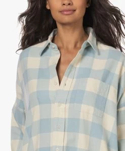 Denimist Flanellen Blousejurk Met Vichy Ruit - Lichtblauw/Ecru -JAMES PERSE WINKEL 230629 840def81 a301 490e a900 2376ff1ec5b8