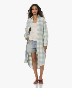 Denimist Flanellen Blousejurk Met Vichy Ruit - Lichtblauw/Ecru -JAMES PERSE WINKEL 230629 c669fec5 06a7 4d4e 8f7d ece2d69baa76