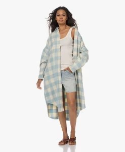 Denimist Flanellen Blousejurk Met Vichy Ruit - Lichtblauw/Ecru -JAMES PERSE WINKEL 230629 cc615ce2 e882 40d7 beb1 be3b6140c7c0