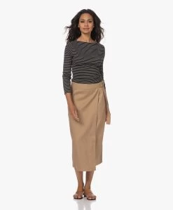 Vince Linnen-Viscose Midi Wikkelrok - Sandshell -JAMES PERSE WINKEL 230629 ccc893a9 7153 4da2 b053 604c8646e80c