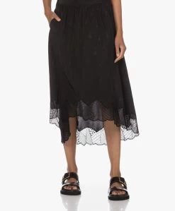 Zadig & Voltaire Joslin Zijden Jacquard Guitar Rok - Zwart