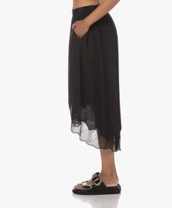 Zadig & Voltaire Joslin Zijden Jacquard Guitar Rok - Zwart -JAMES PERSE WINKEL 230704 c50f15de 161c 4fbd 871d 0f16ab3c0017